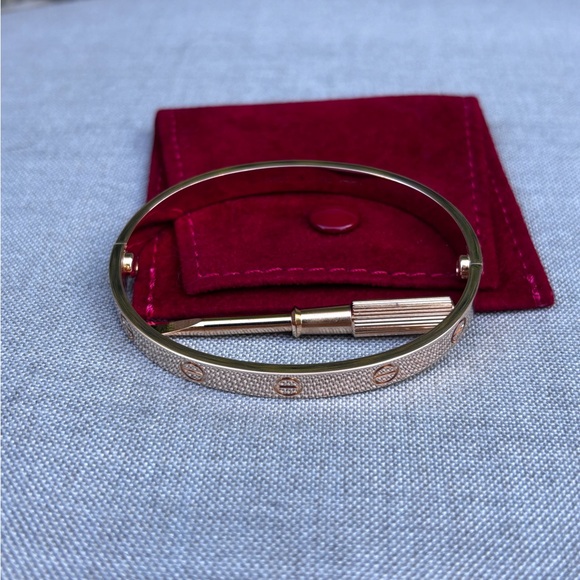 Authentic CARTIER NEW LOVE BRACELET 18K rose GOLD Size 17 NEW VERSION Classic - Picture 3 of 13